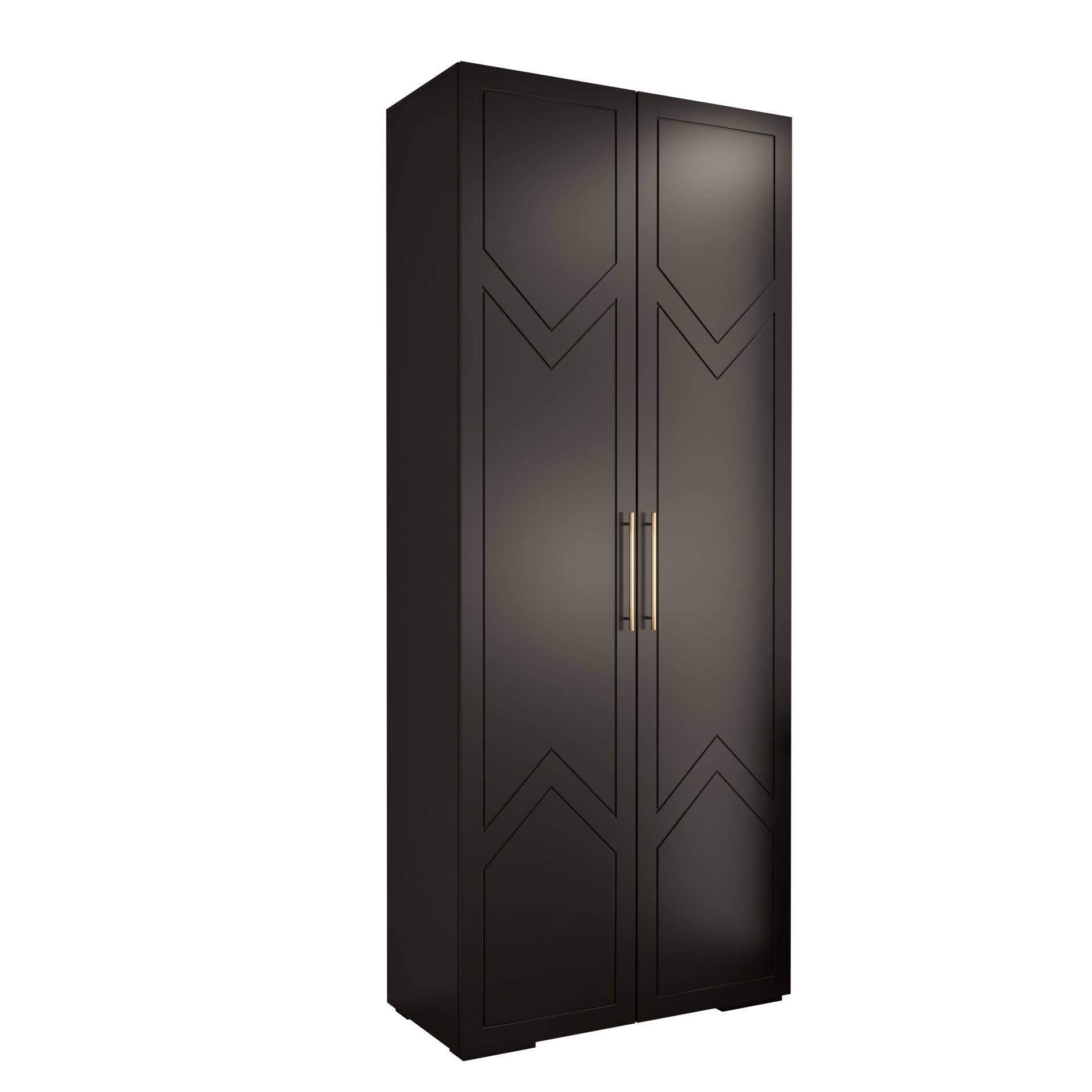 Szafa uchylna otwierana wysoka MANHATTAN RYFEL 8 100 x 40 x 236,7 cm czarny + u. złoty Abiks Meble