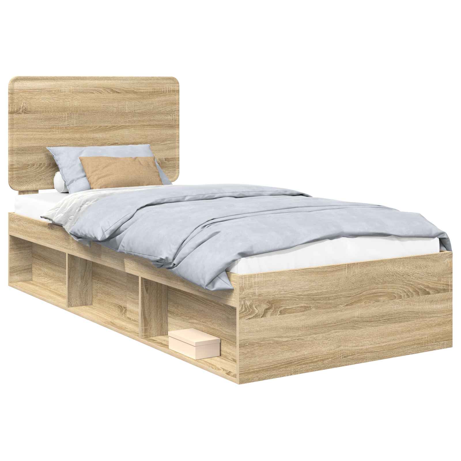 Cadre de lit chêne 75 x 190 cm bois de pin massif - 2