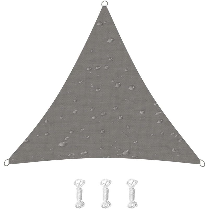 Trójkątny żagiel przeciwsłoneczny, ochrona UV, tkanina Oxford, na patio, balkon i do ogrodu (2,4 x 2,4 x 2,4 m, szary)