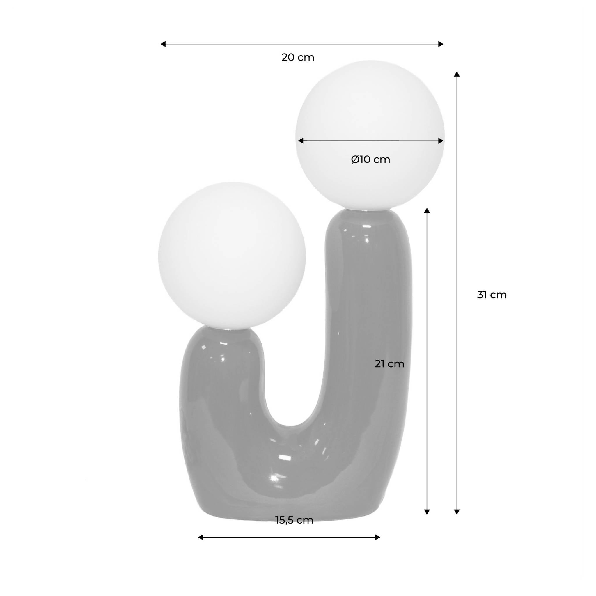 Lampada da tavolo organica ceramica e vetro, 31cm, Blu - 4