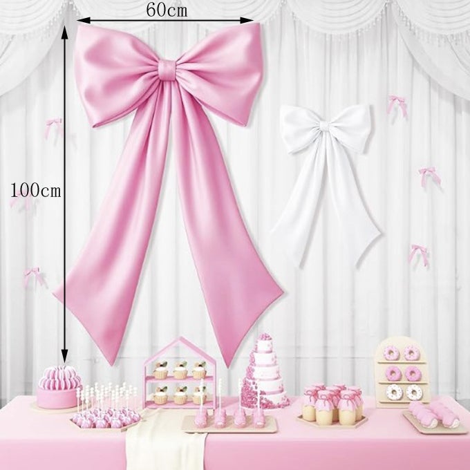 Lazo grande, decoración de pared, ideal para decorar un fondo de fiesta de cumpleaños,una pared,regalo colgante de cinta de satén,decoración navideña - 2
