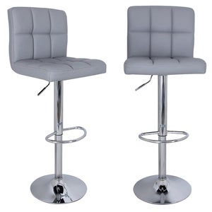 Tabourets De Bar Réglables Tournants - Lot De 3 Avec Dossier Et Repose-pieds, Revêtement En PU Confortable Pour Cuisine Ou Salon