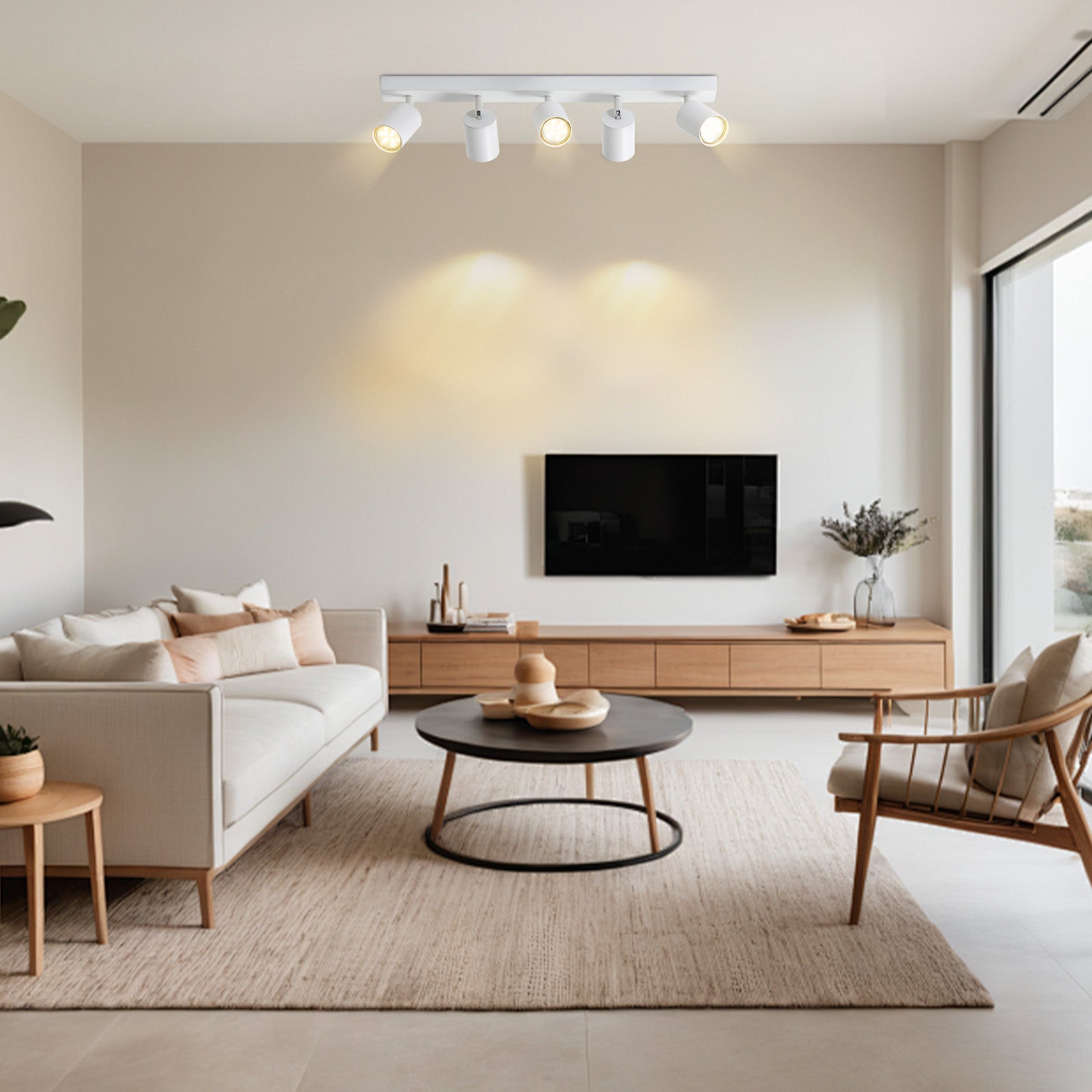 NETTLIFE 5 holofotes de teto LED brancos GU10 chama 330 ° giratória moderna lâmpada de parede industrial para sala de estar quarto sem lâmpada - 7