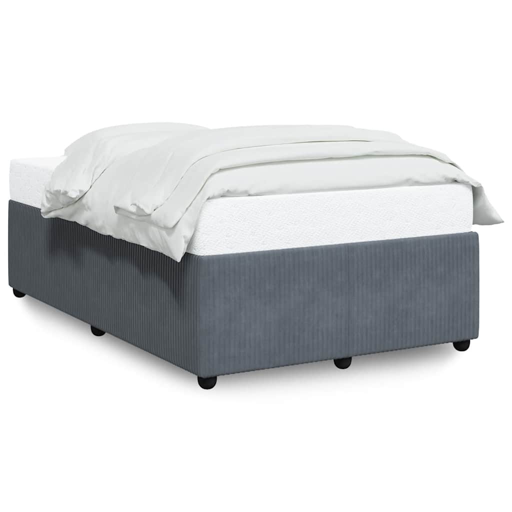 Cadre de lit sans matelas, velours, gris foncé, pour la chambre, 120 × 200 cm - 2