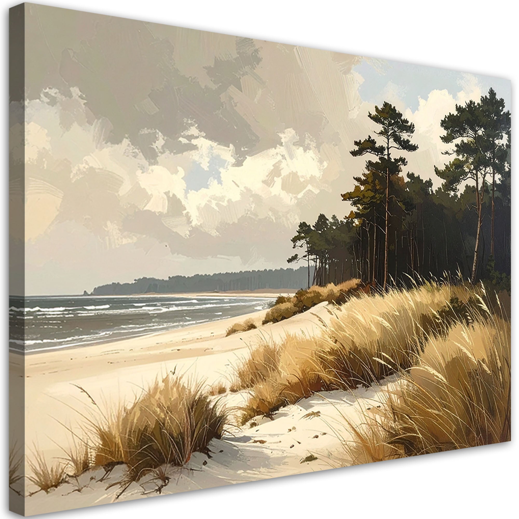 Obraz do salonu sypialni biura loftu, Widok Plaża Wydmyi Morze imitacja farby 100x70