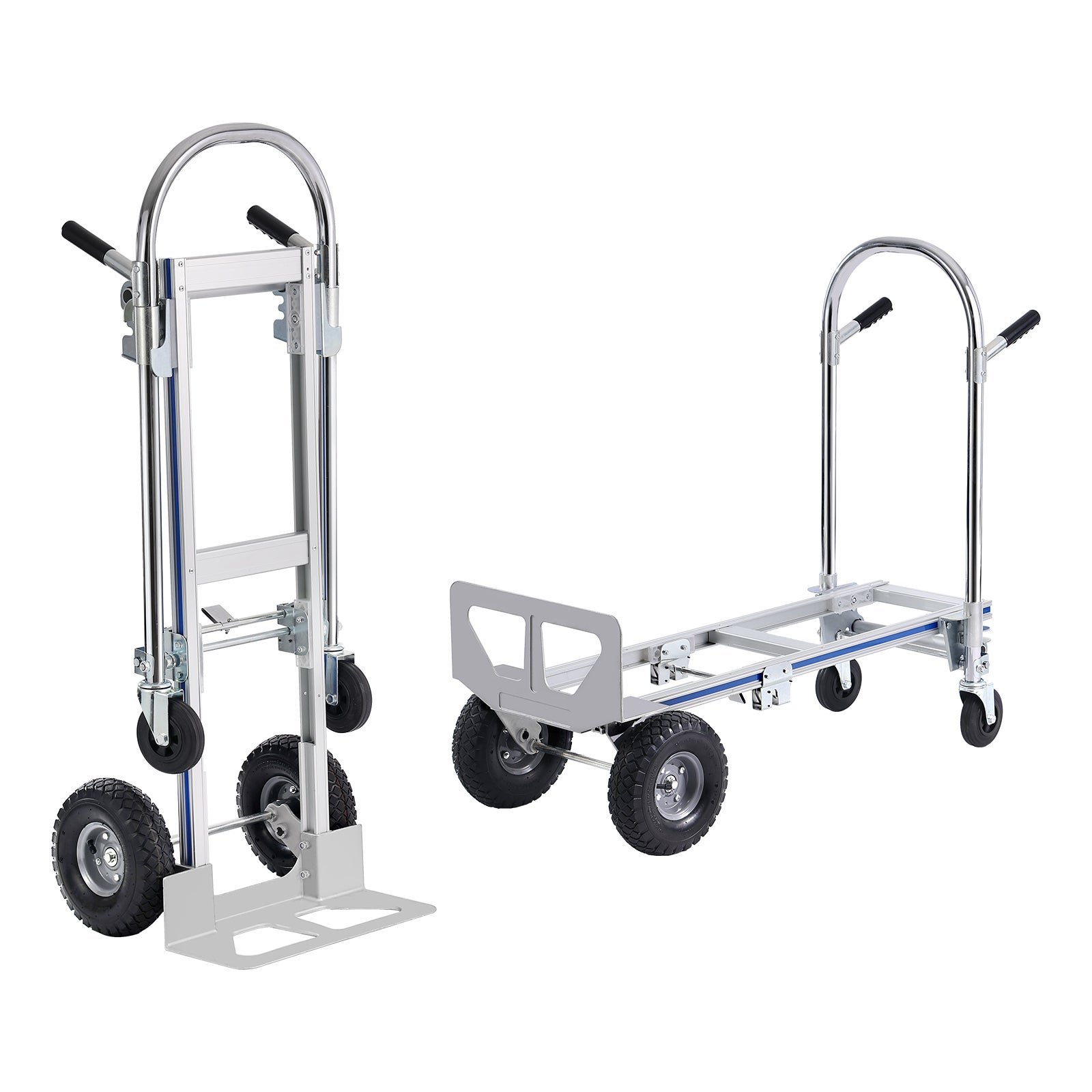 Chariot Pliable Aluminium 2-en-1 SucceBuy, Capacité 363 kg, Diable de Transport avec Roues Antidérapantes, Plate-forme pour Entrepôt & Domicile - 3