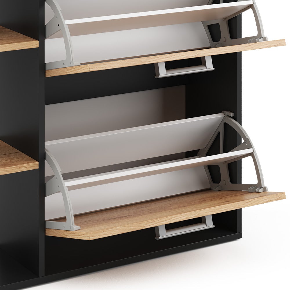 Vicco Meuble à chaussure Orlando, Chêne doré/anthracite, 24.5x90cm 2 compartiments - 6