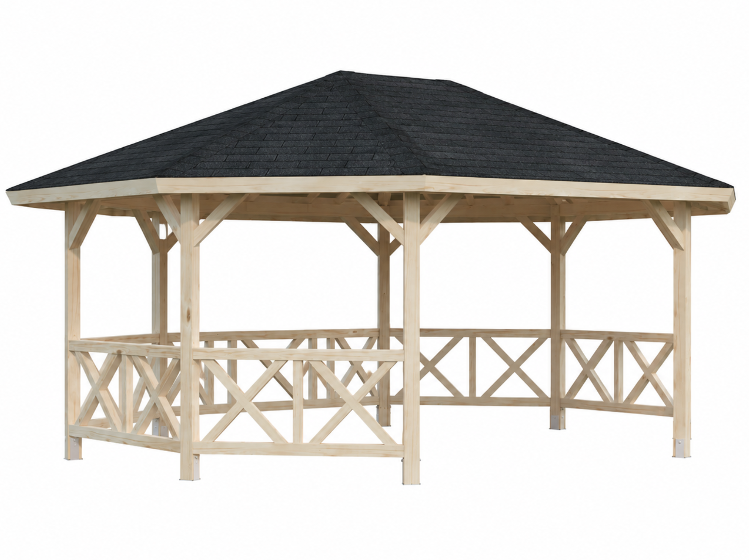 Kiosque de jardin en bois Betty - PALMAKO - 465 x 615 cm - 25 m² - 2