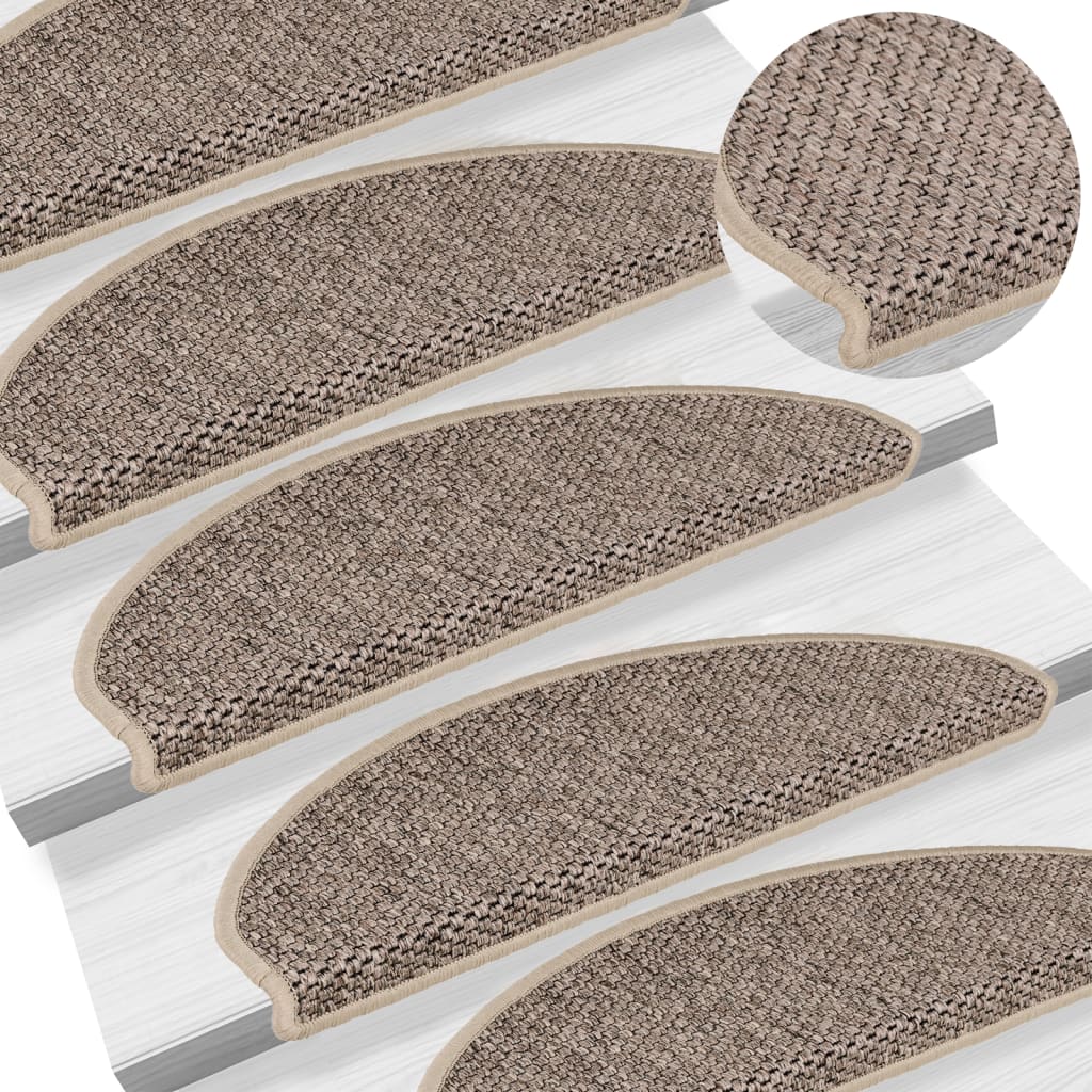 Lot De 15 Tapis D'Escalier Autocollants - Crème 65x21cm - Antidérapants Et Lavables