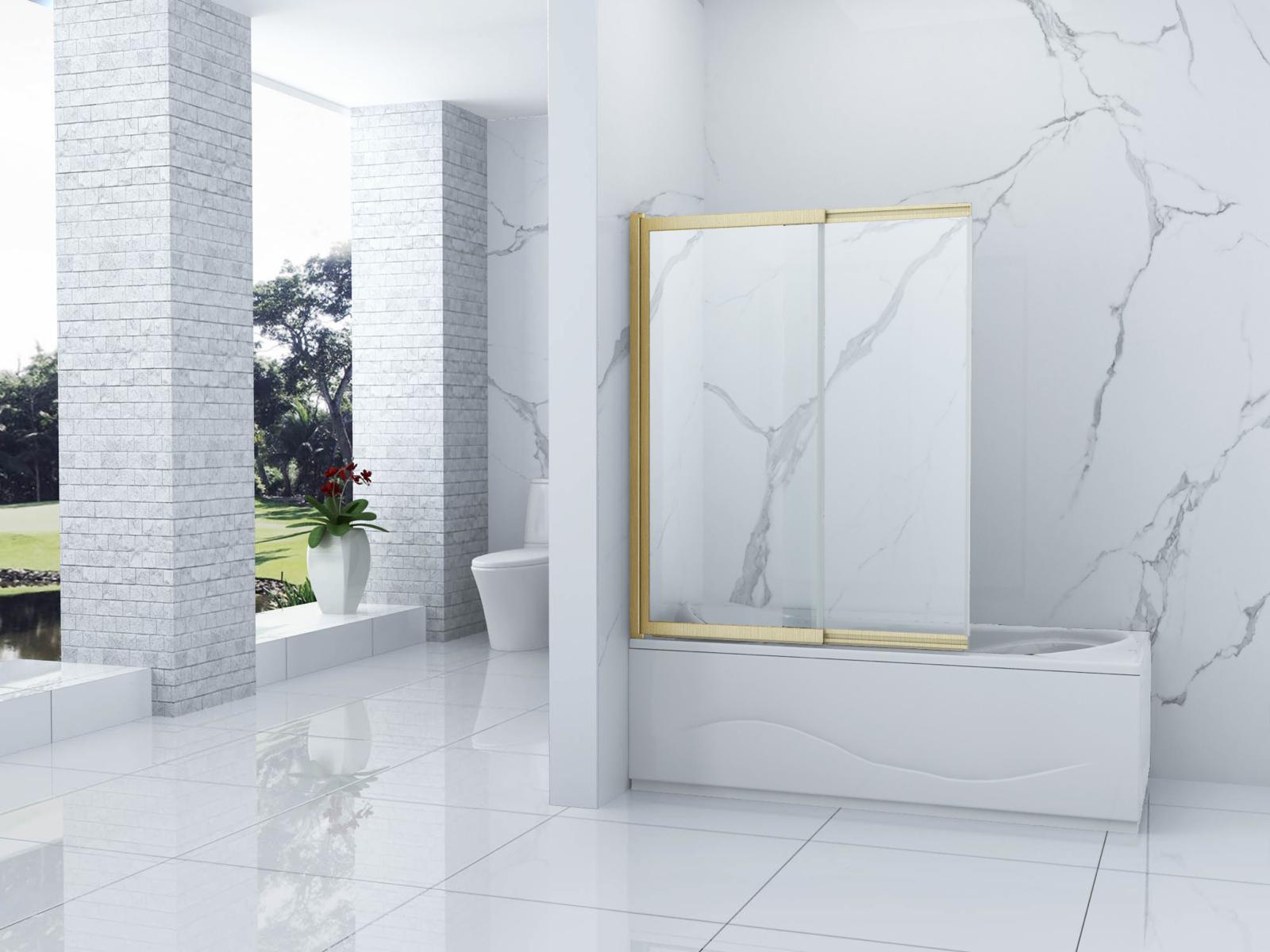 SILLA Parawan nawannowy SPENCER 2-skrzydłowy 100x150 cm Rozsuwany Złoty