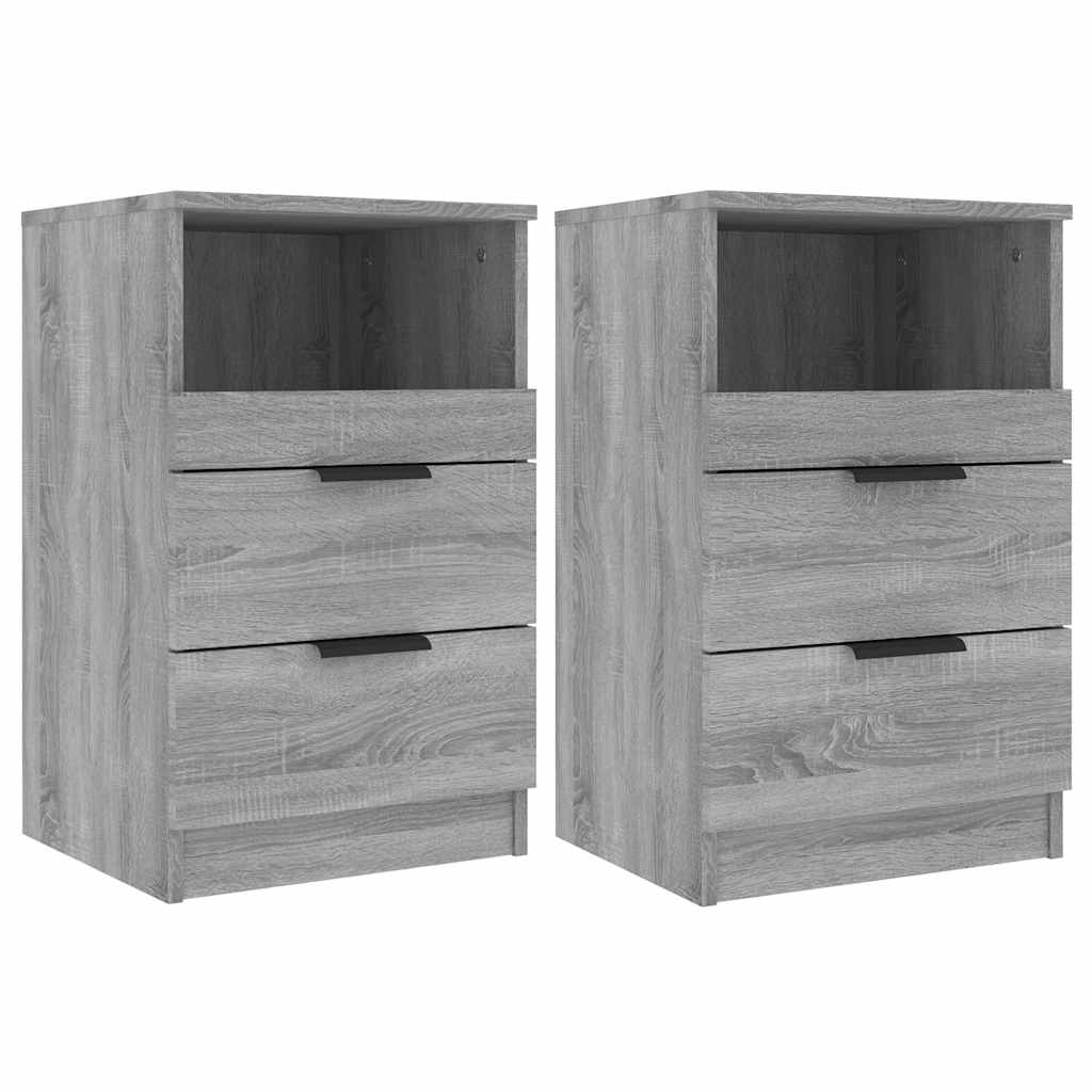 Comodino a 2 cassetti grigio Alabama