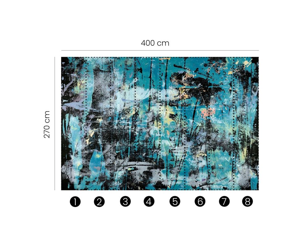 Tapeta malowany efekt szaro-niebieskim - 400 x 270 cm - ERISMANN