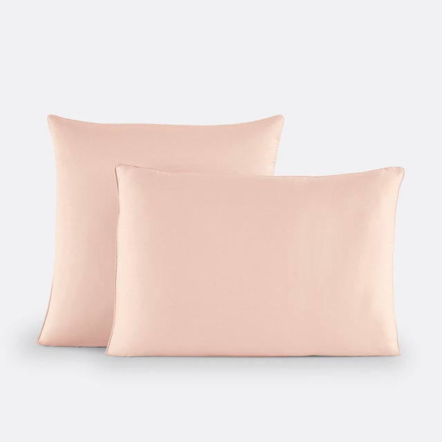 Taie d'oreiller en satin de coton, Opale - Rose nacre - 63 x 63 cm
