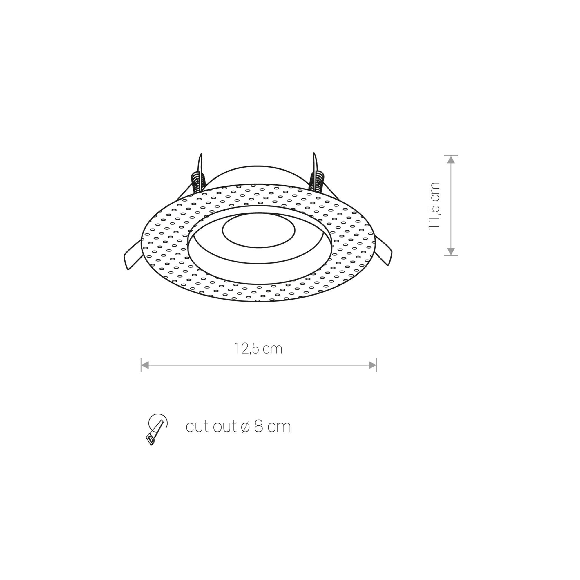 Oprawa sufitowa wpuszczana podtynkowa Echo czarna 1xGU10x15W okrągła IP54 wym: 12,5 x 12,5 cm aluminium Nowodvorski Lighting - 5
