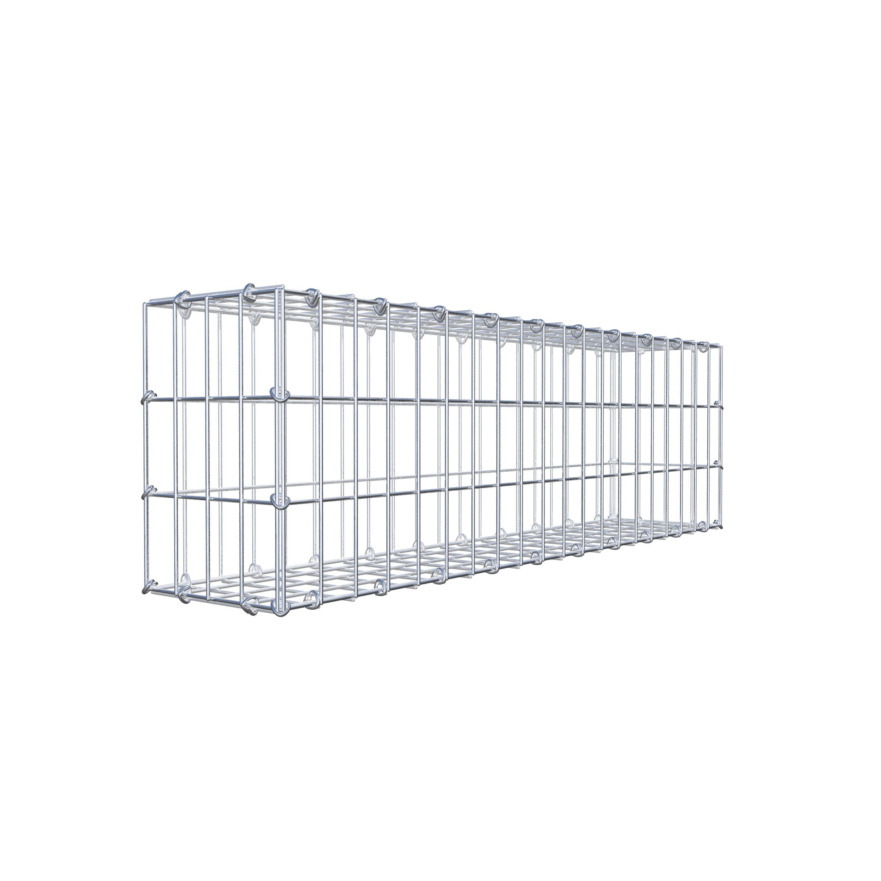 Gavión de acero galvanizado 100x30x20cm (LxAxP), malla 5 x 10cm, Anillo en C, jaula metálica para muro o jardín - 6