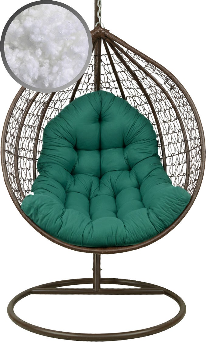 Poduszka do huśtawki ogrodowej fotela wiszącego typu kokon kosza AMPO ciemny zielony 1 szt.