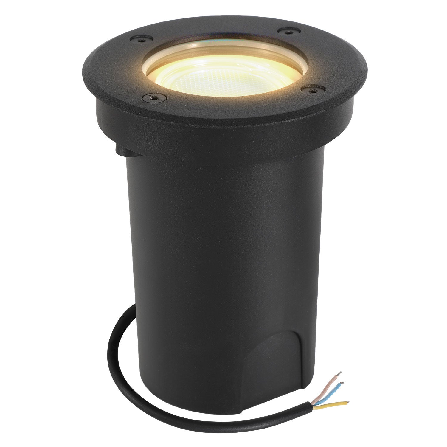 1x 3W reflektor LED, regulowany, ciepła biel, czarna obudowa, oświetlenie ogrodu podziemnego, oświetlenie zewnętrzne