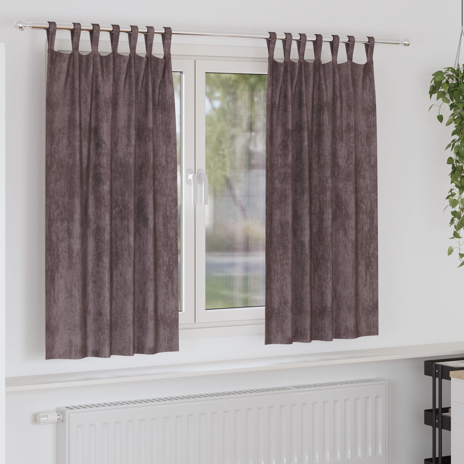 Zasłony z weluru z zasłonami 2 pcs Brązowy 175 x 140 cm Aksamit vidaXL