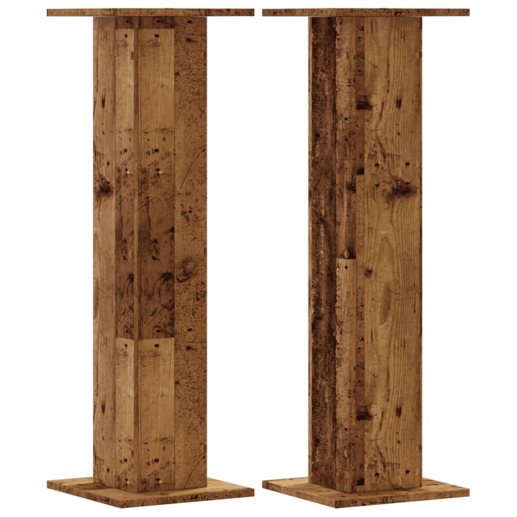 Supports pour plantes 2 pcs vieux bois bois d'ingénierie - 2