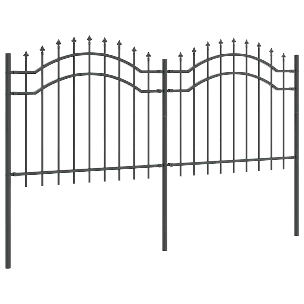 Clôture de jardin grise 140 cm en acier thermolaqué - COMFORTXL - 4