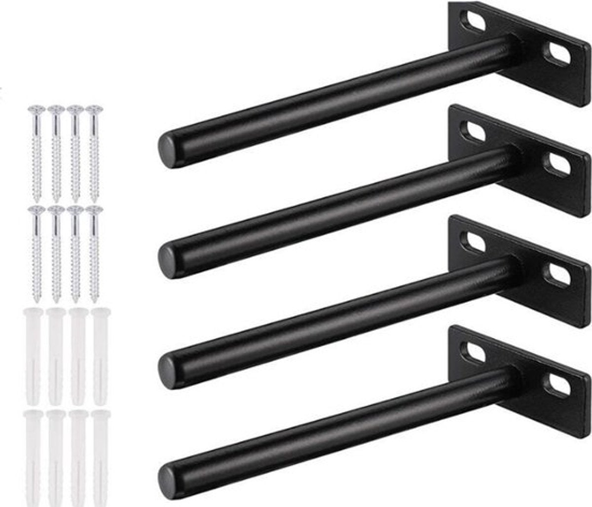 Suporturi de raft din 4 piese, suporturi de raft de 4 inch, suporturi de raft plutitoare, pentru montare pe perete, raft ascuns din lemn
