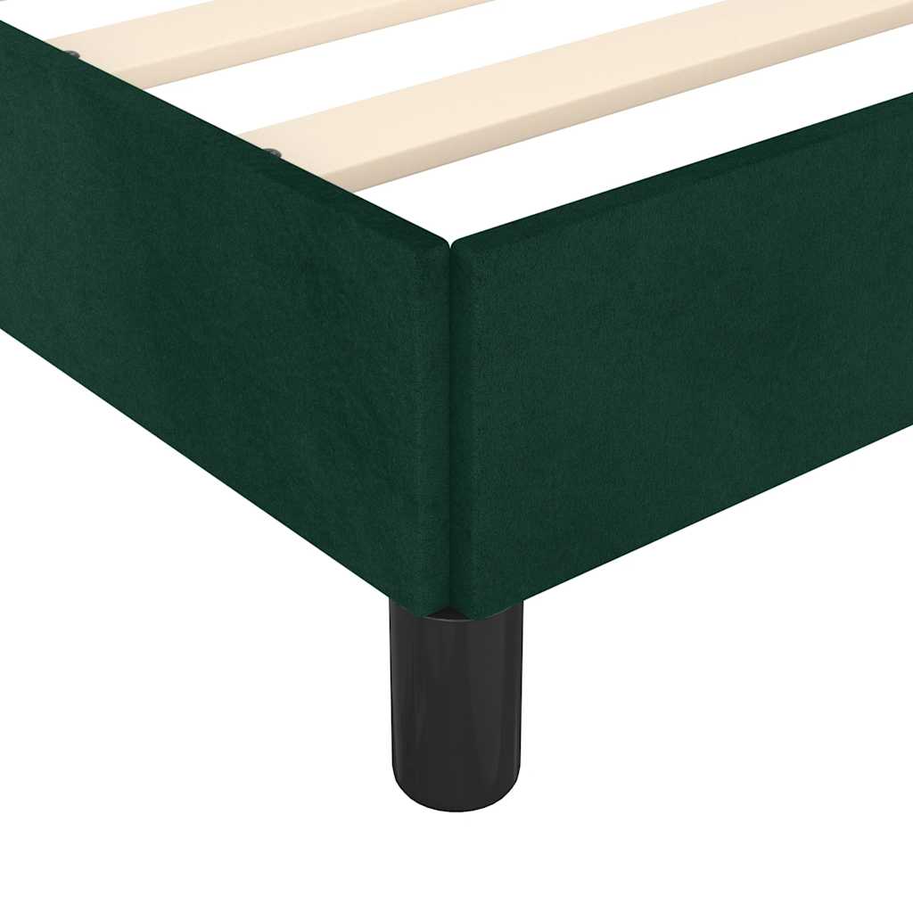 Cadre de lit sans matelas Vert foncé Velours - 8