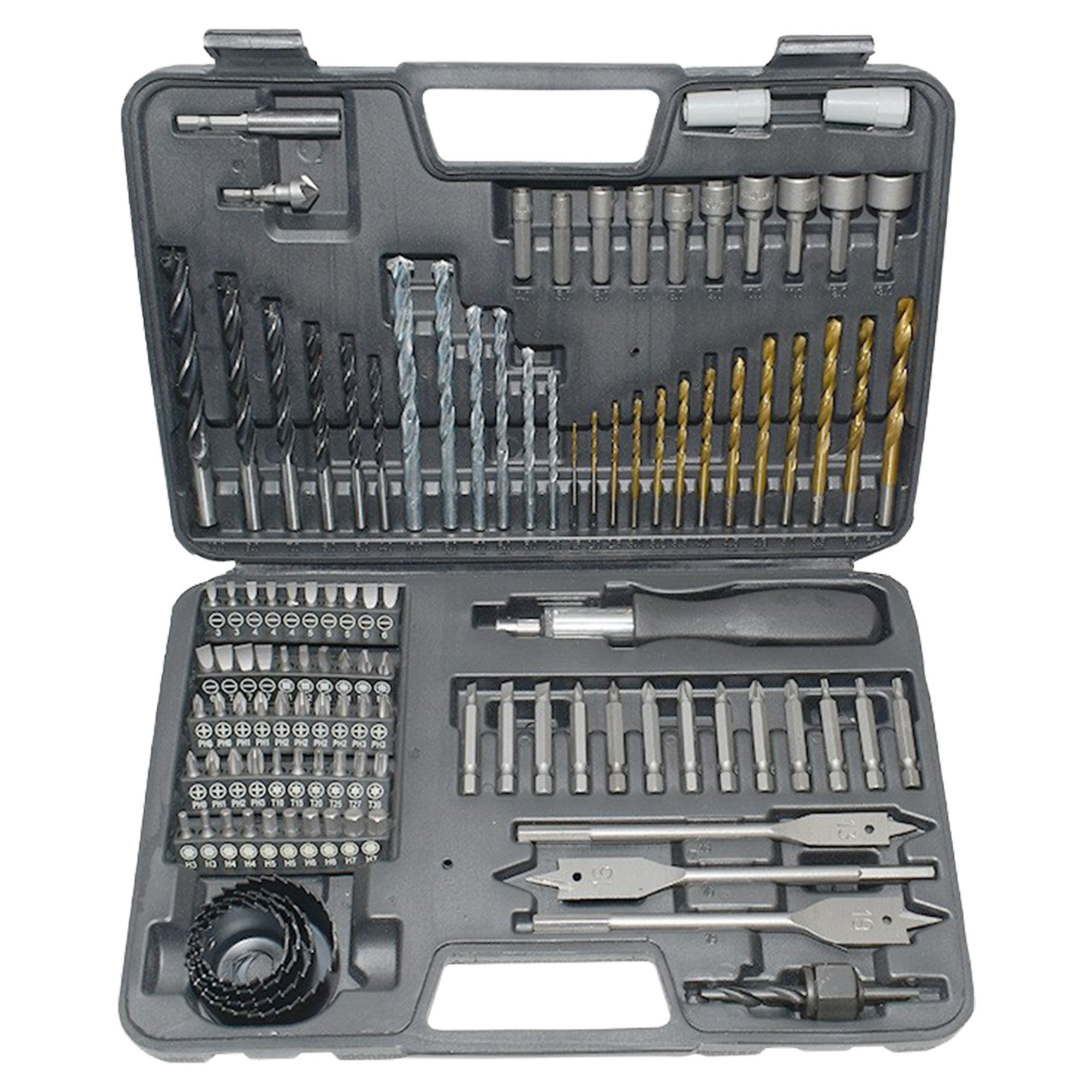 Set scule profesionale Flippy, 111 piese, pentru gaurire si insurubare, cu cutie