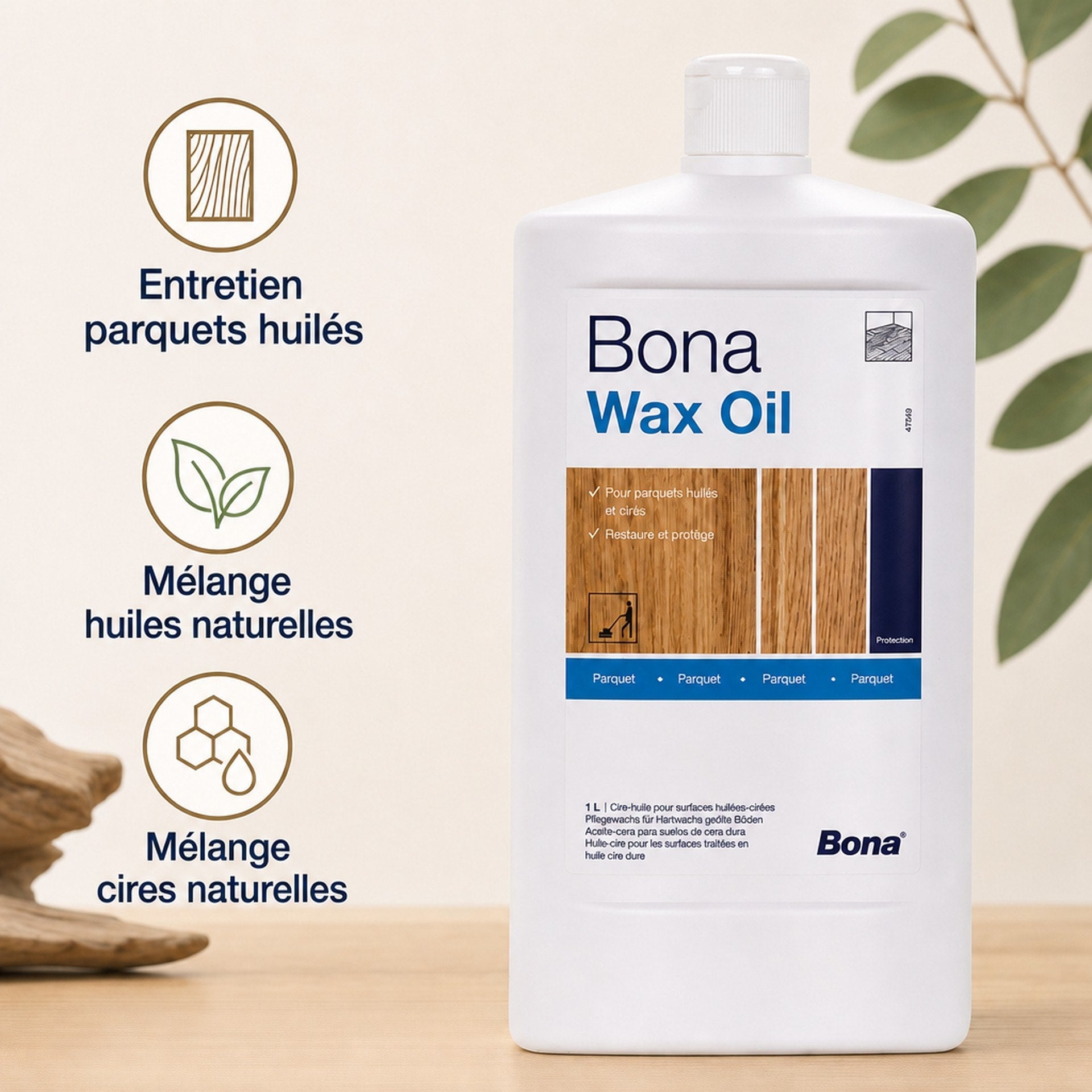 BONA Wax Oil W, une huile naturelle durable pour l'entretien des parquets huilés et cirés. - 3