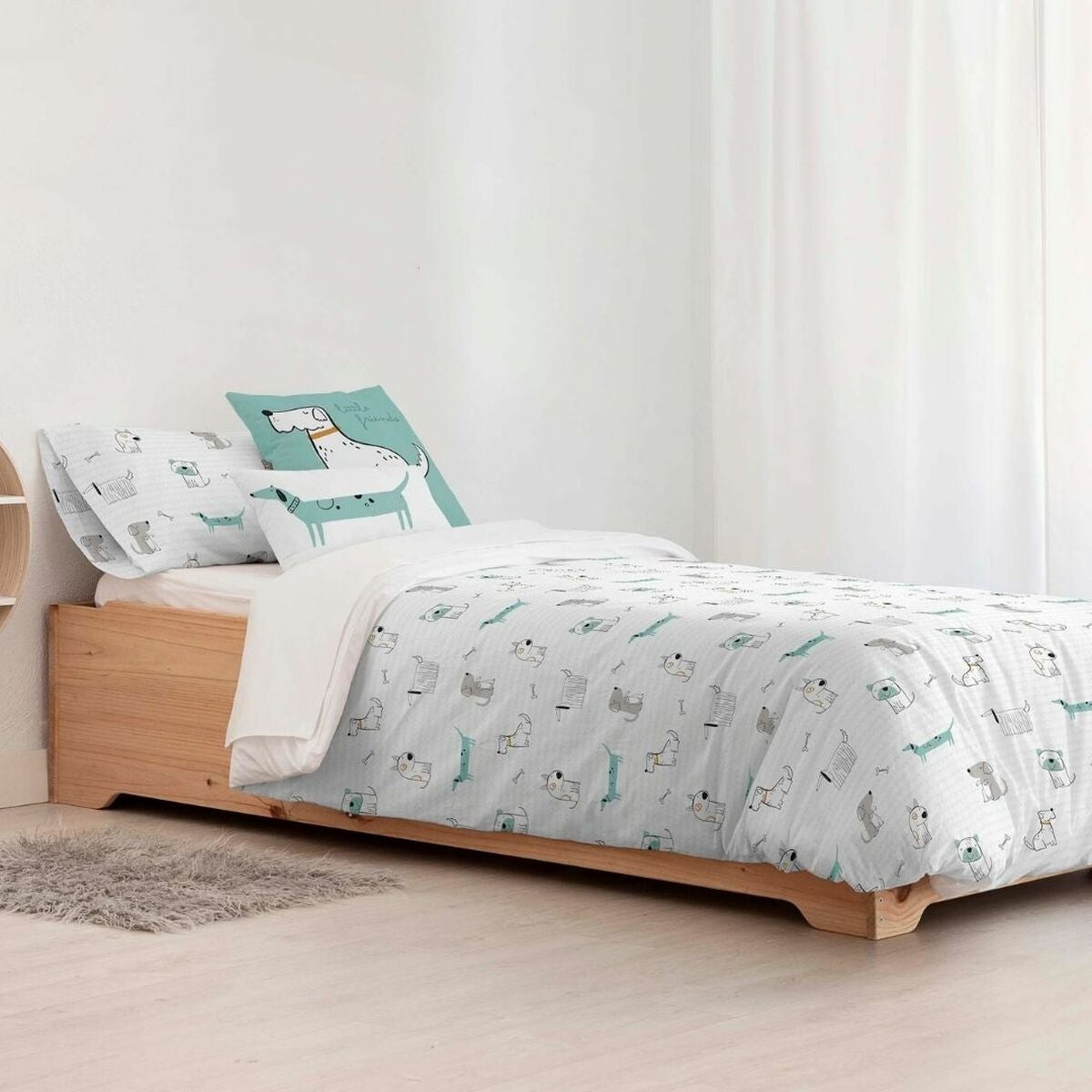 Funda nórdica kids&cotton huali small azul blanco 175 hilos 180 x 220 cm 180 x 240 cm