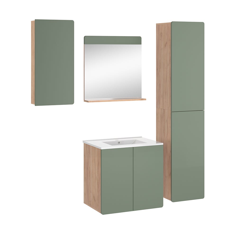 Meubles bain Irma, 3 pièces, avec meuble bas 80 cm, Anthracite à pois Meubles bain Irma, 3 pièces, avec meuble bas 80 cm, Anthracite à pois
