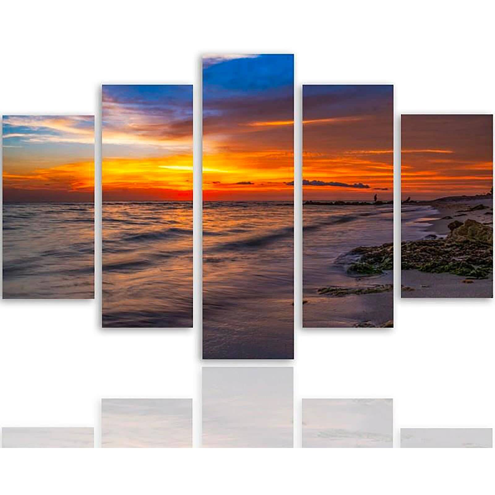 Tableau coucher de soleil sur la plage 3 - 300 x 140 cm | Leroy Merlin