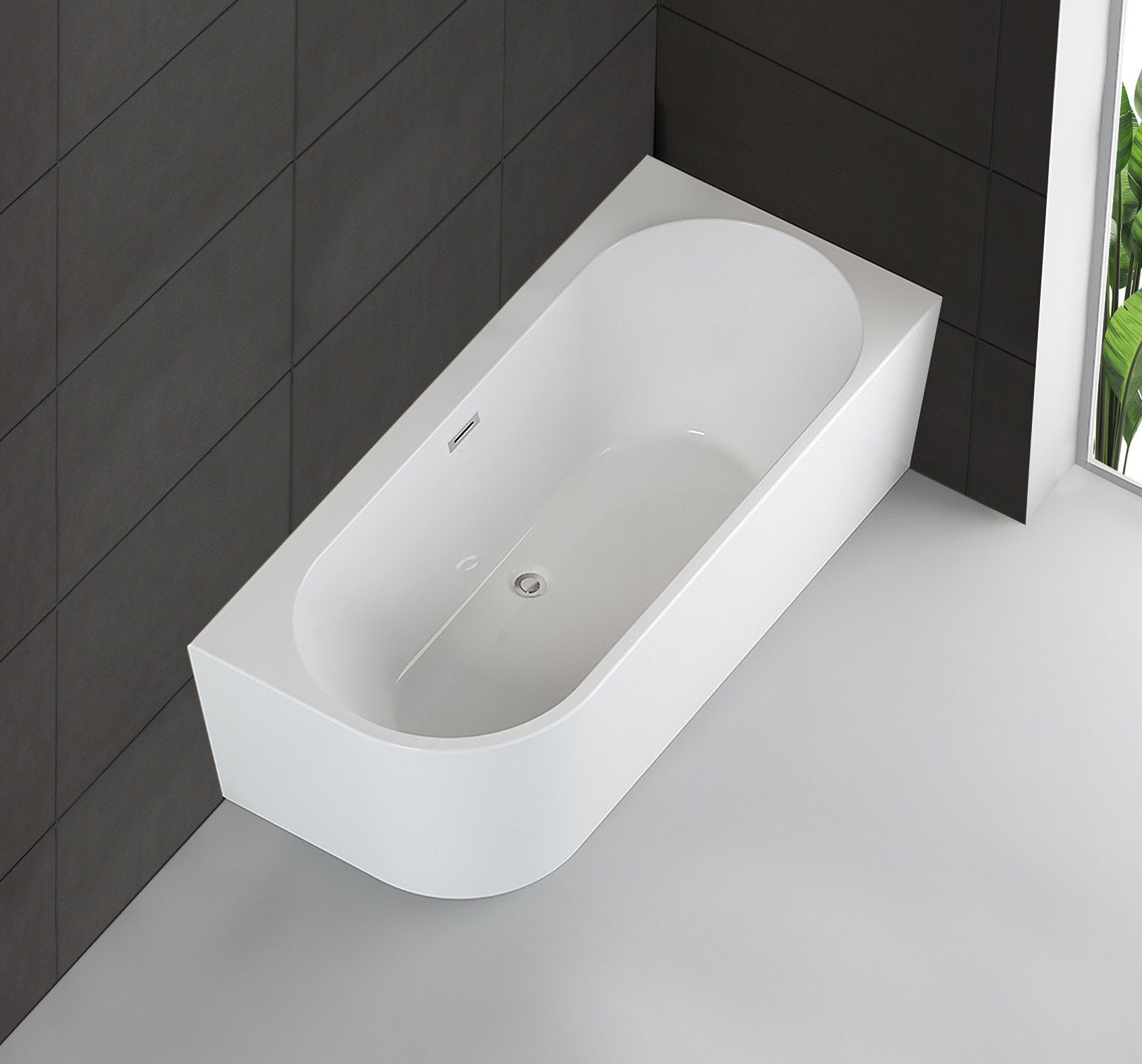 Baignoire Ilot Capri 160 droite blanche 160 x76 x58 cm, by SPALINA - 6