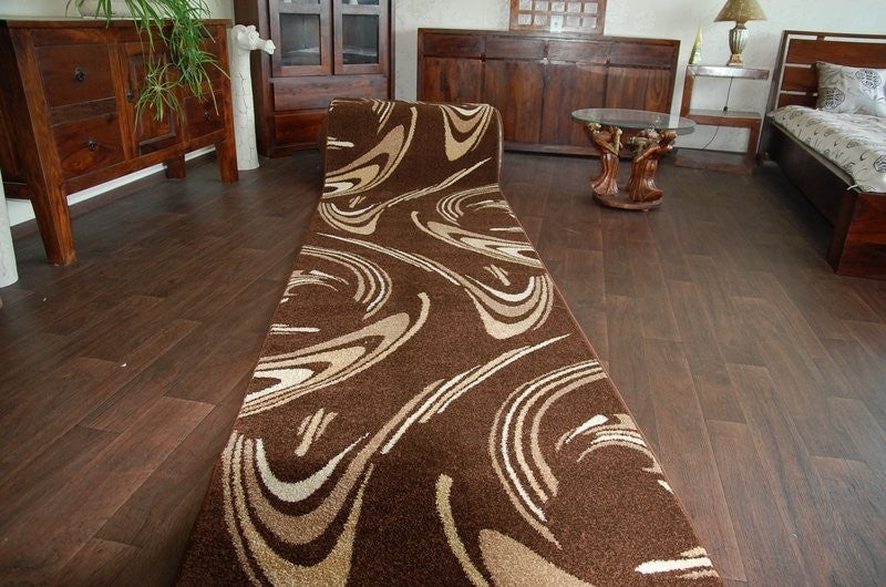 Tapis de couloir KARMEL FRYZ - CAFÉ marron 100 cm 100x730 cm - 2