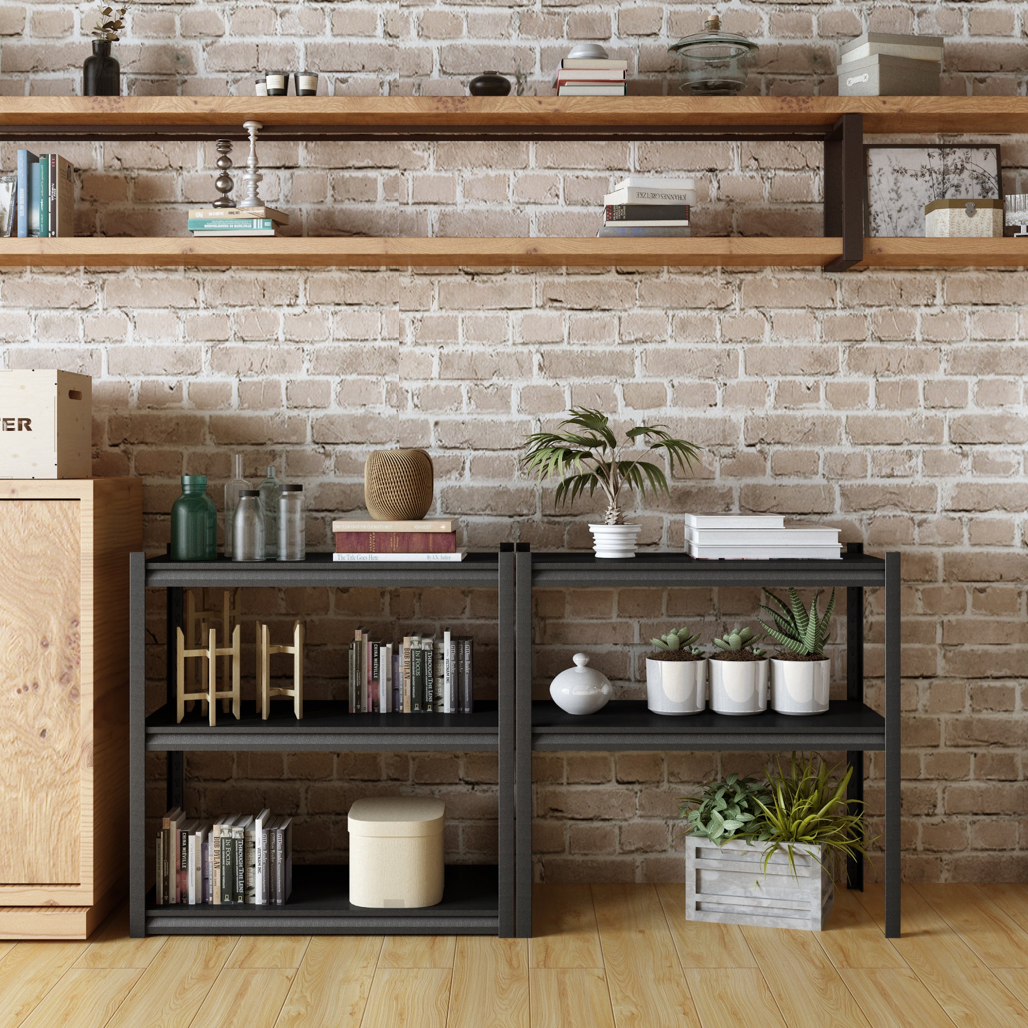 Scaffalatura Garage 5 Ripiani Himimi | Metallo | 90x40x180 Cm | Regolabile | Capacità 175kg/Ripiano | Nero - Foto 8