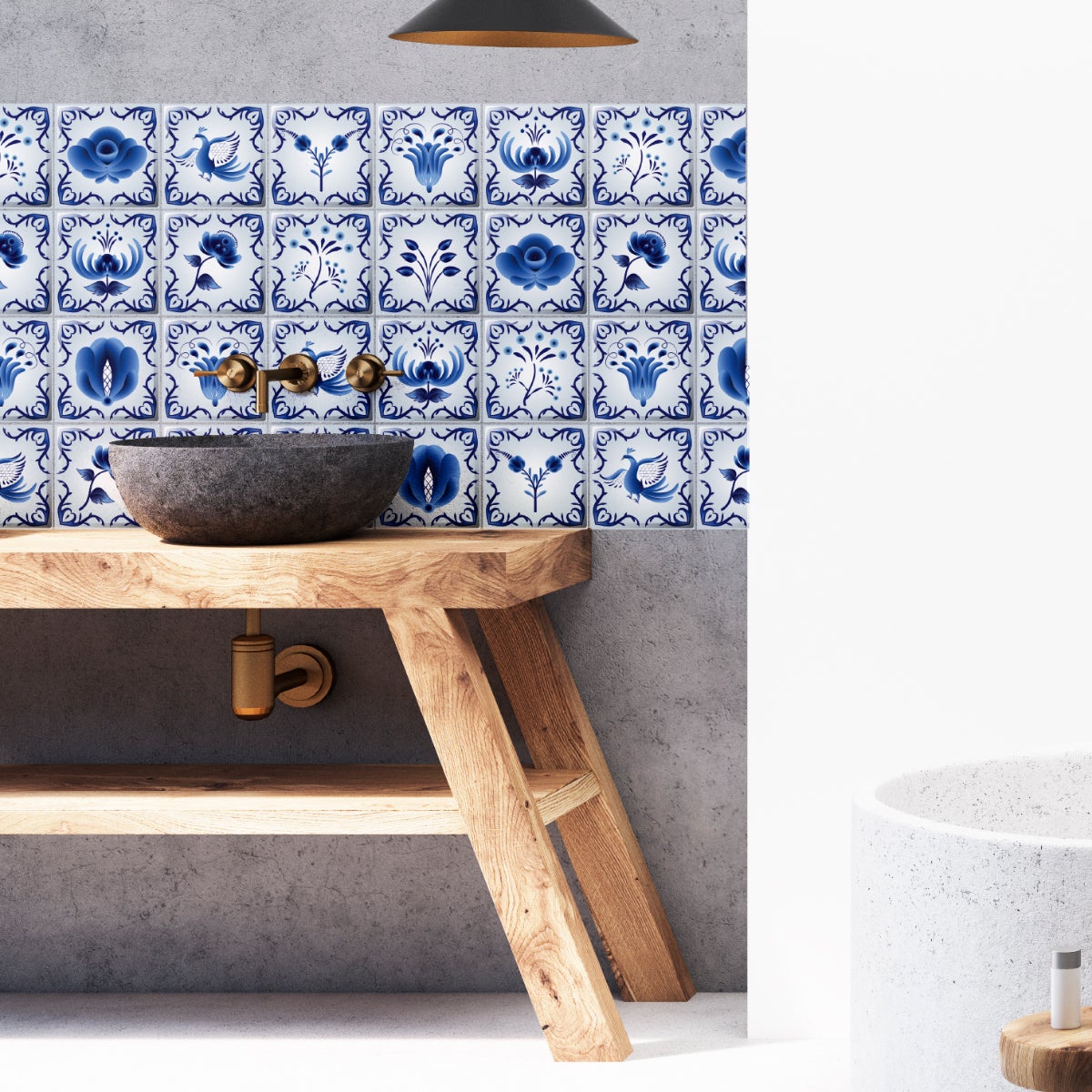 24 adesivi piastrelle di cemento delft Ruremonde - Sticker adesivo - adesivi murali - 24stickers15x15cm - 4