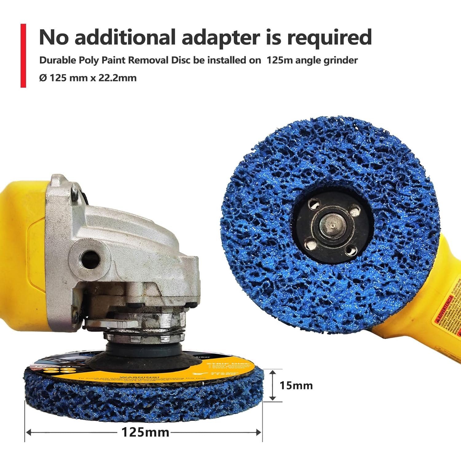5 Pièces Disque de Nettoyage(Bleu)125 mm , Meule de décapage de peinture, disque abrasif de bande de Poly, décapant de peinture de rouille, meule de n - 2
