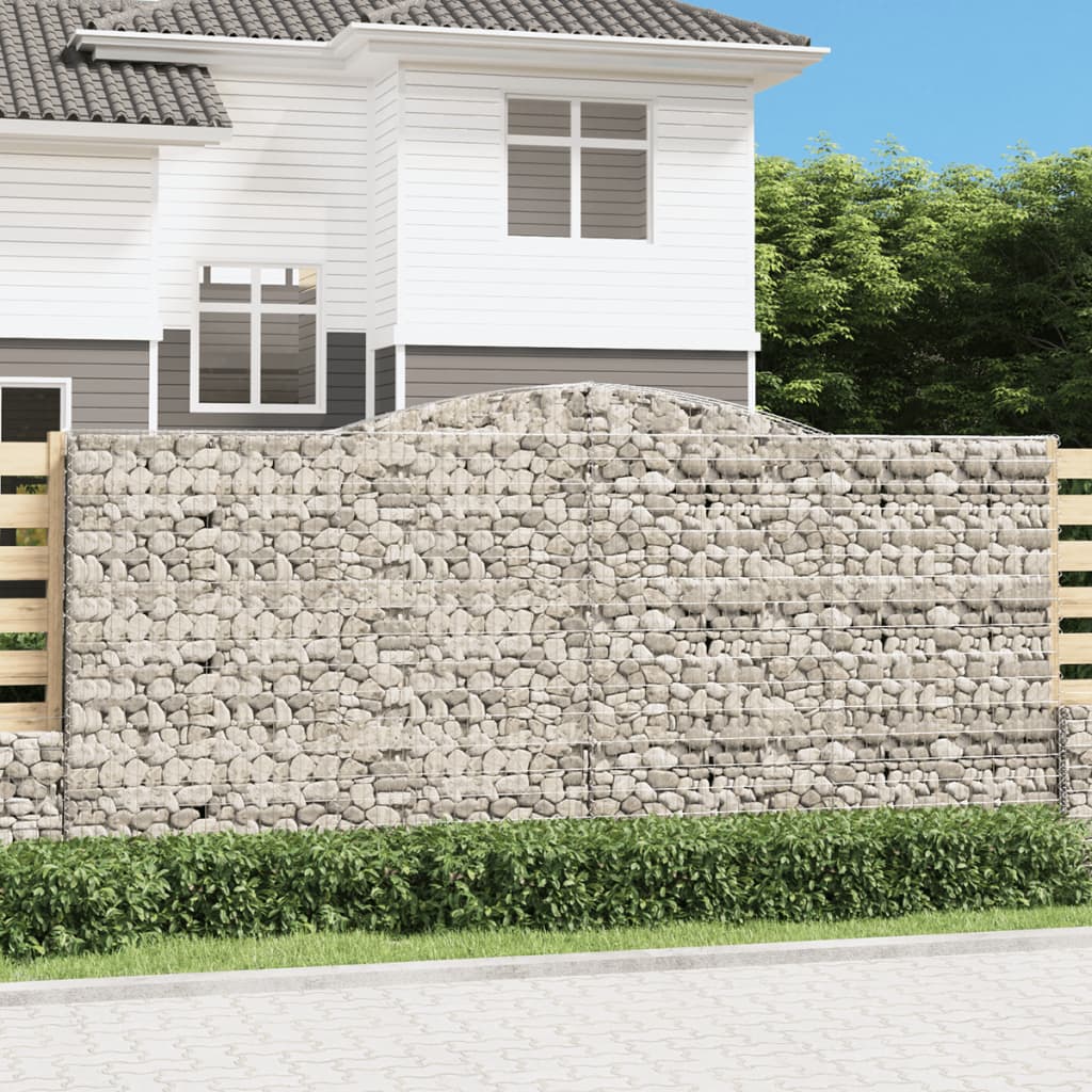 Kosze gabionowe, 2 szt, 400x30x180/200 cm, galwanizowane żelazo vidaXL
