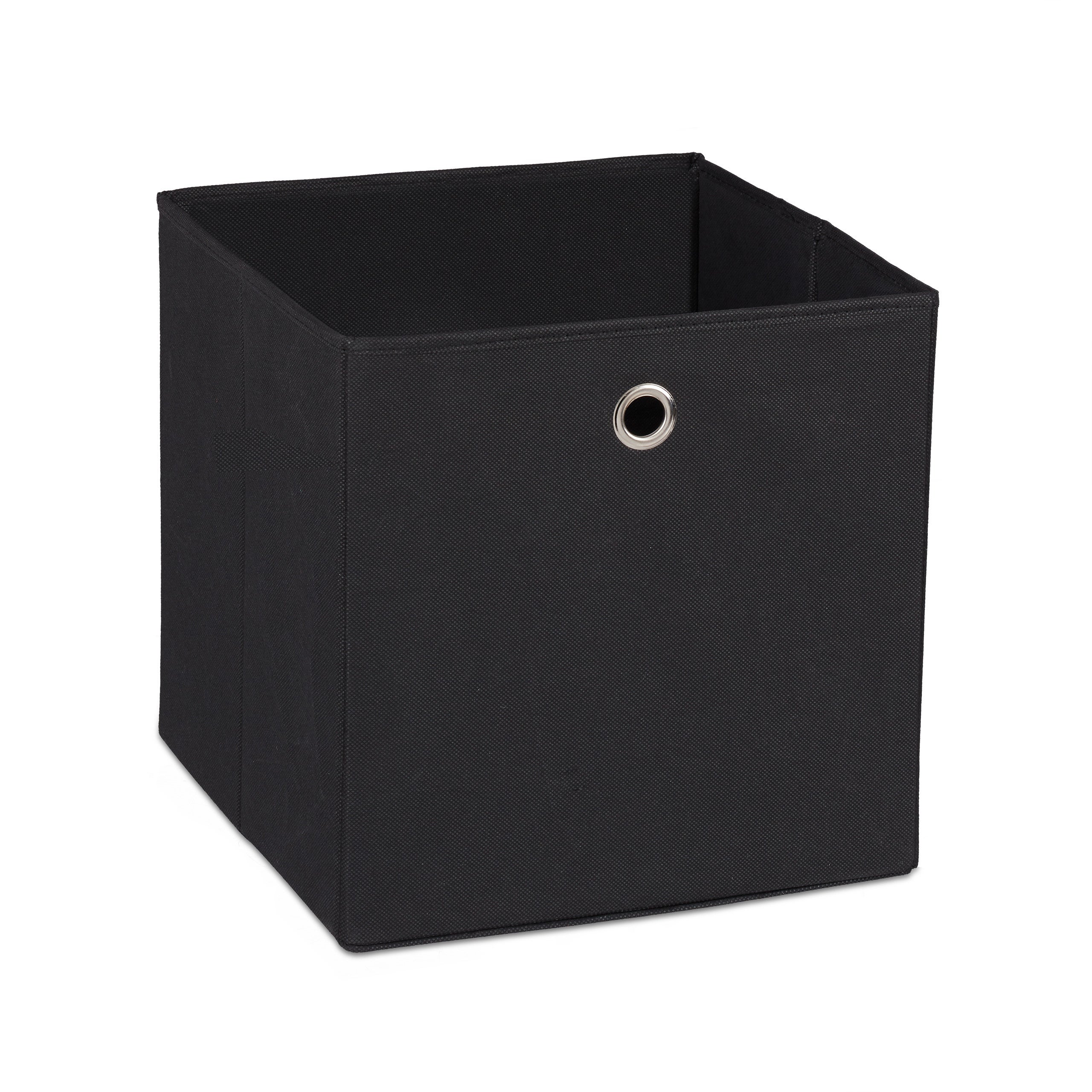 12x Cestini Porta-Oggetti , Quadrati, per lo Scaffale, Scatole a Forma di Cubo, HxLxP: 30 x 30 x 30 cm, Nero - 9
