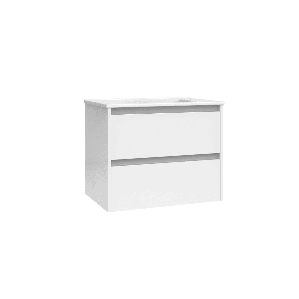 Armário de Banheiro Suspenso com Pia de Cerâmica| 2 Gavetas | 60 cm Branco brilhante - 6