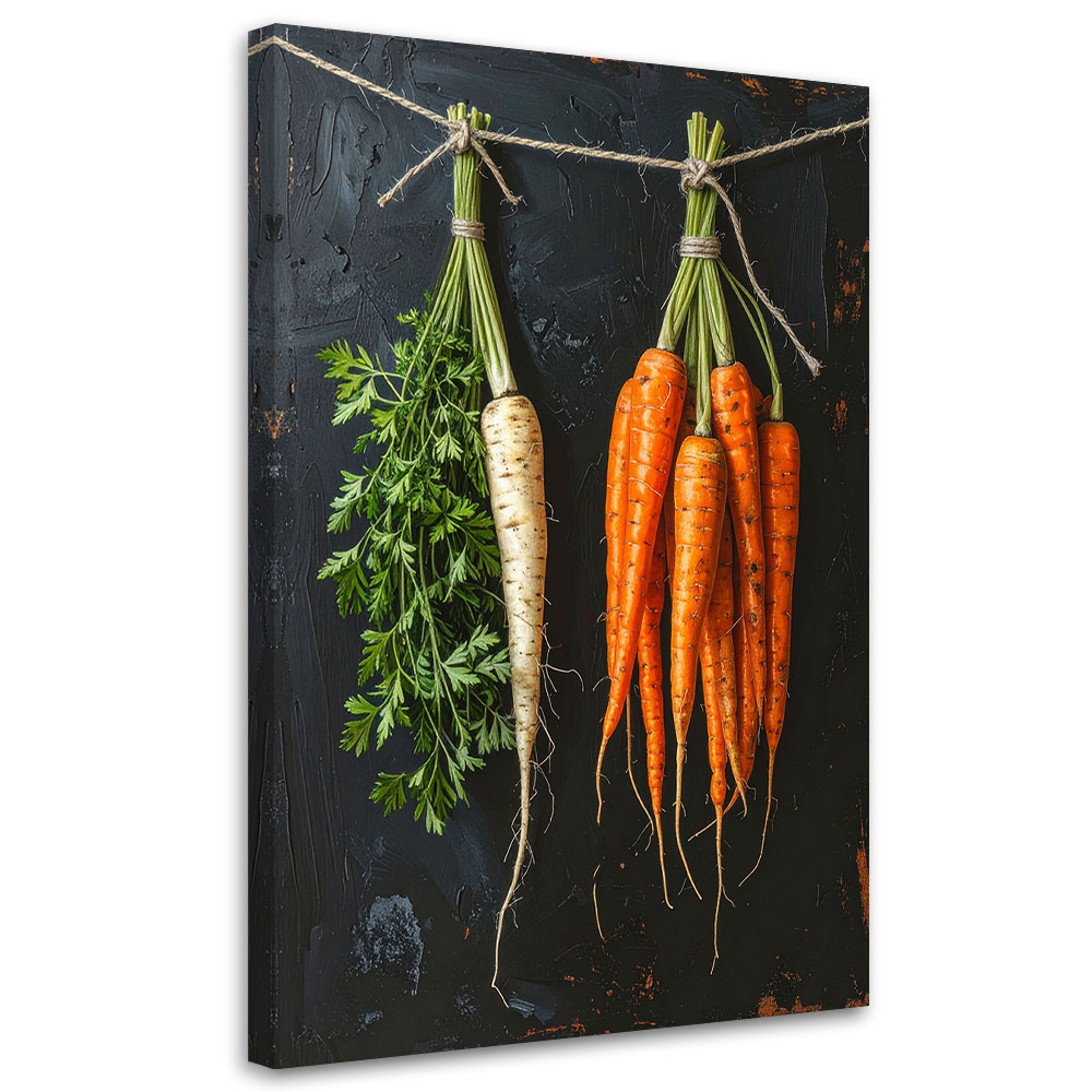Obraz do kuchni restauracji baru jadalni, Marchewki pietruszka warzywa 20x30