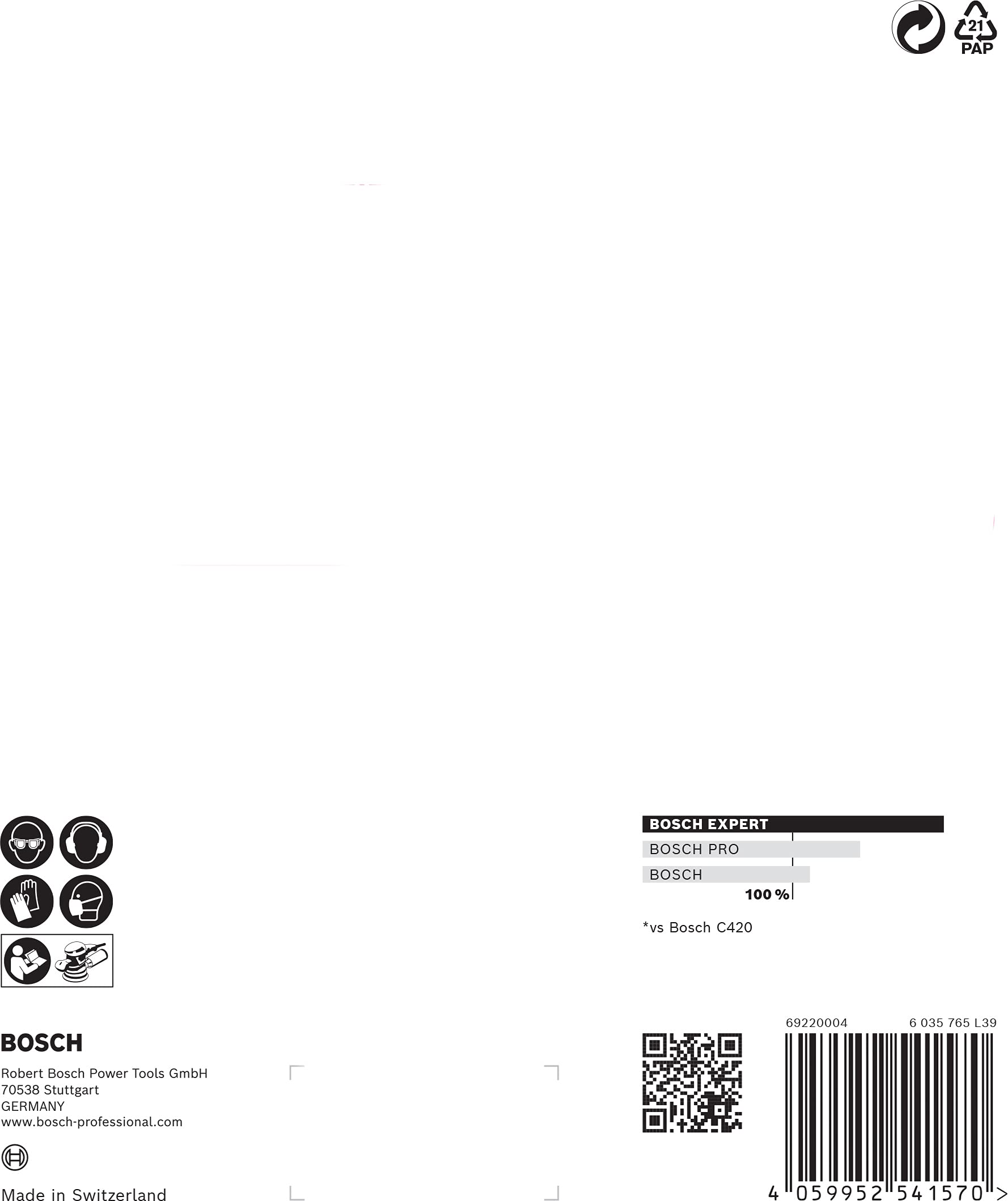 Bosch Professional 5x Carte Abrasive Expert C470 con 6 Fori per Legno Duro, Vernice su Legno, Ø 150 mm, Grana 240, Accessorio Levigatrice Rotoorbitale - 9