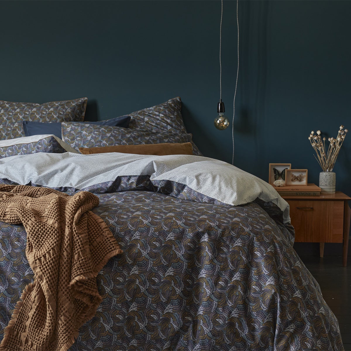Parure de lit Housse de couette + Taie carrée en satin de coton, Grand