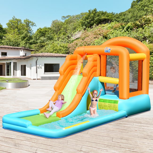 COSTWAY Piscine gonflable avec toboggan gonflable - Avec toboggan - Parc aquatique gonflable - 478 x 366 x 242 cm (château gonflable avec ventilateur COSTWAY Piscine gonflable avec toboggan gonflable - Avec toboggan - Parc aquatique gonflable - 478 x 366 x 242 cm (château gonflable avec ventilateur