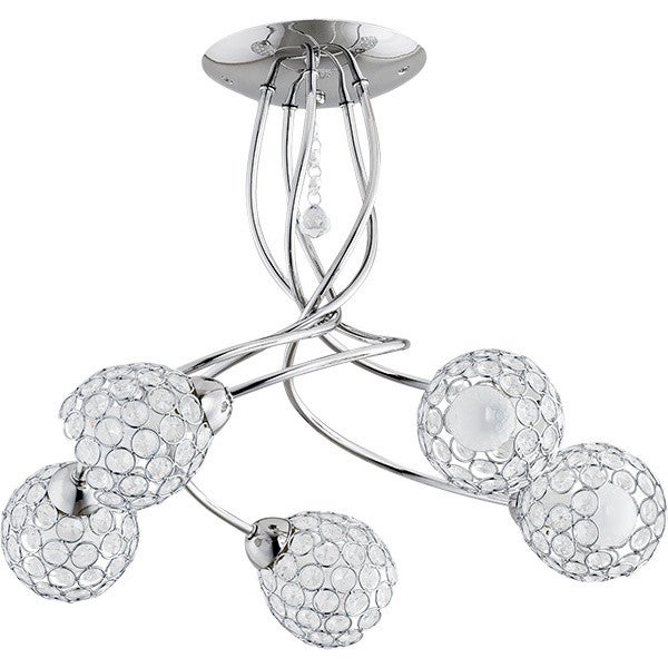 Lampa wisząca VAIO chromowana 5 x E14 x 10W wym: 33 x 54 x 54 cm Alfa