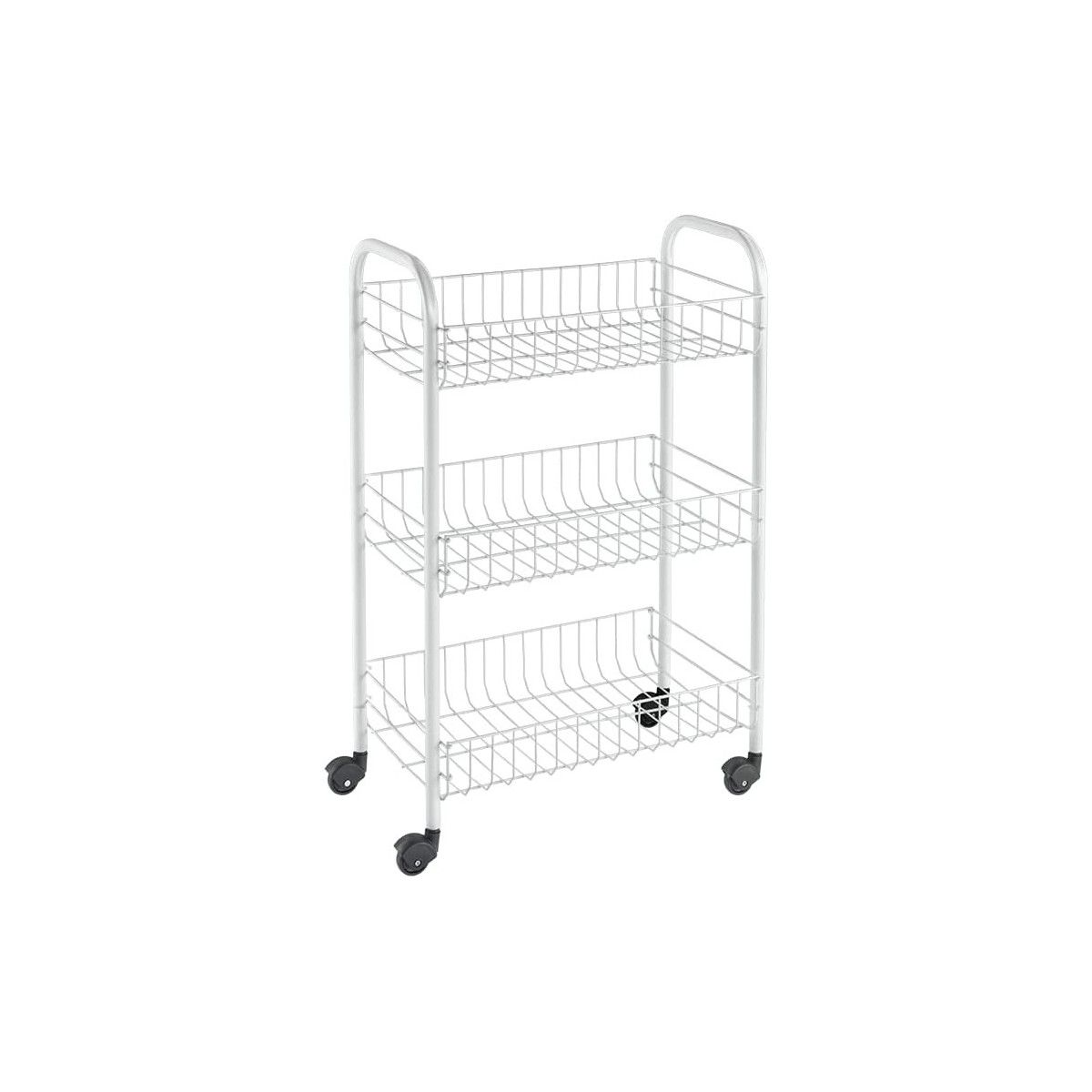 Carrello Cucina Pieghevole Portavivande 3 Ripiani Maniglia Ruote Pikas Plus - Nero | Leroy Merlin