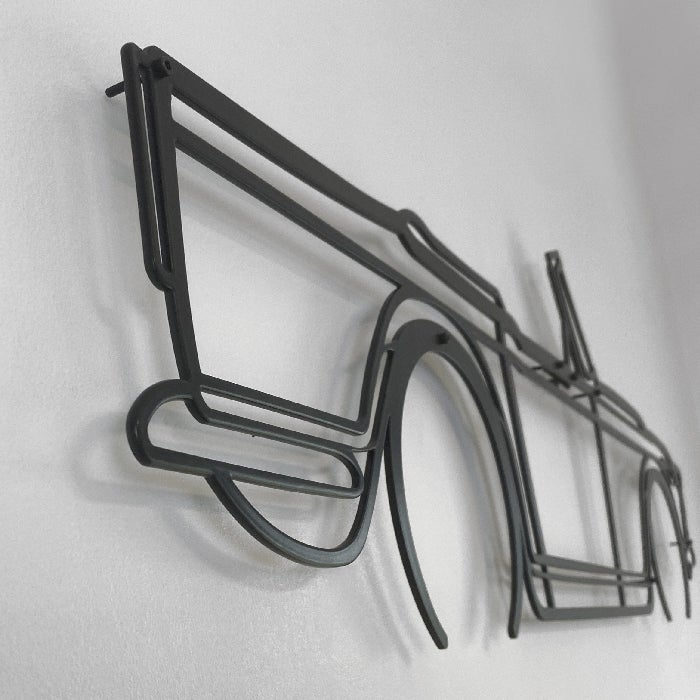 DÉCORATION MURALE EN MÉTAL - Silhouette de voiture - DS 23 détaillée - 1974 - 80 cm - Édition limitée - 3