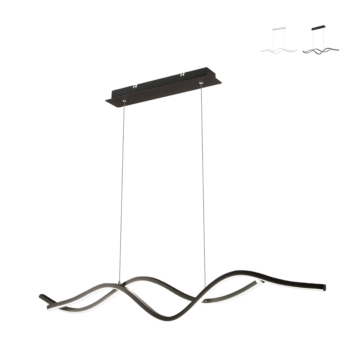 Sinuo 36W Czarna lampa wisząca LED 3666-45-101 Fabas Luce