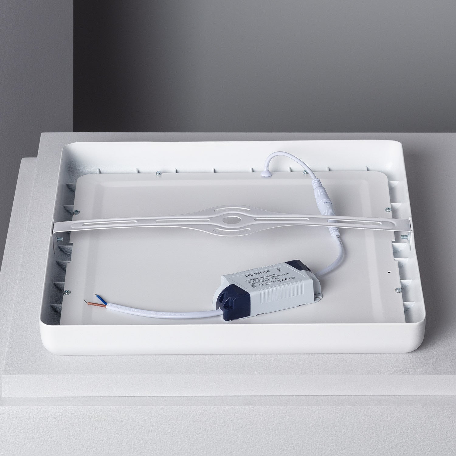 Plafonnier LED Métal Carré Design Blanc 24W Métal 300x300 mm , 6000K Blanc froid, Aluminium, IP20, 1900lm - 5