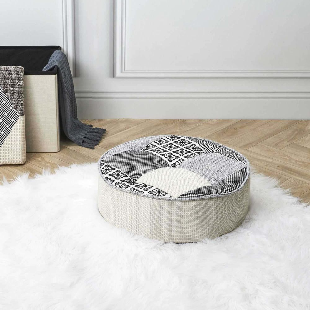 Pouf rond Patchwork - LA CHAISE LONGUE - 6