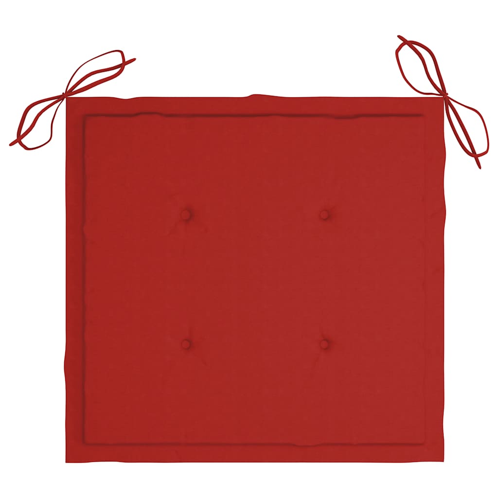 Fauteuil de jardin avec coussin en bambou Rouge - 9